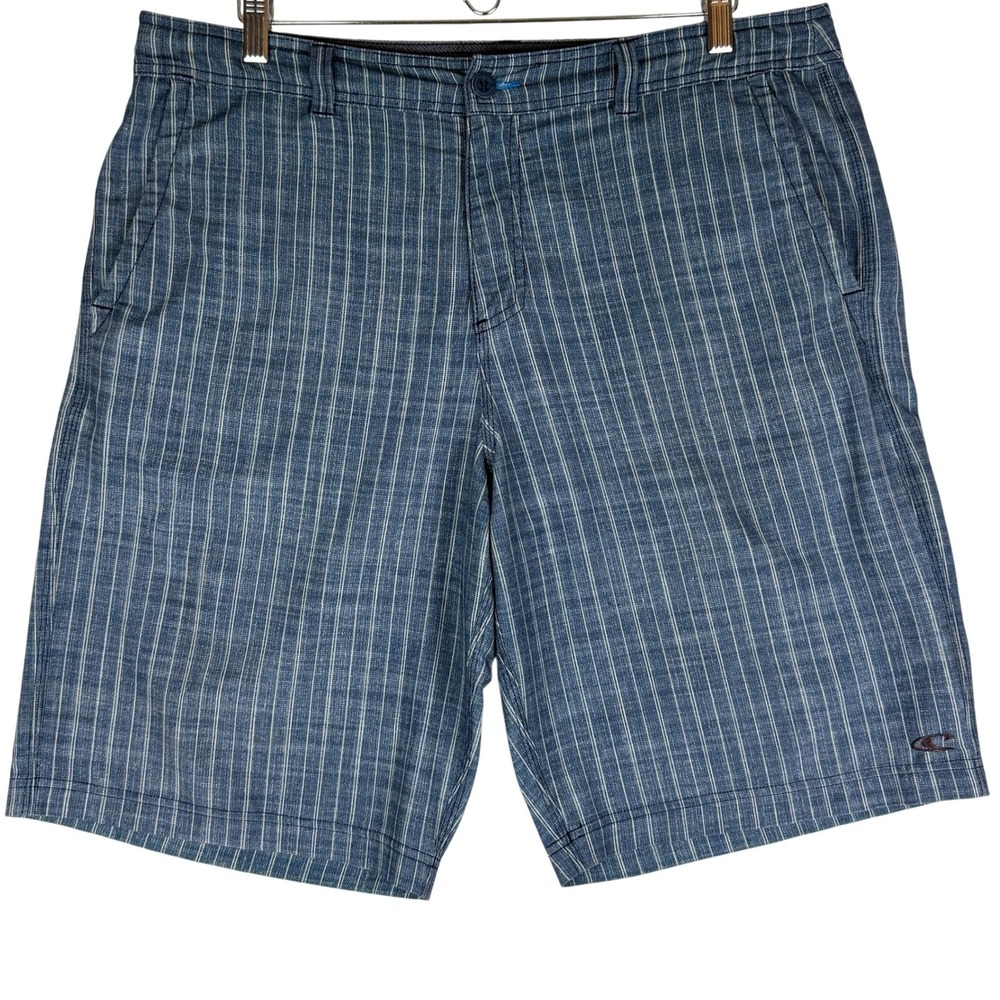 O'Neill Men's 36 Hybrid Walk Shorts Blue Stripe Stretch Surf Casual